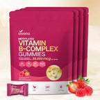 VivoNu Vitamin B Complex Gummies, 6000 mcg Methylated Vitamin B12, with B6 B1, B2, B3, B5, B7, Methylfolate, Vitamins A C D E, Vegan, Non GMO, Methylated B Complex Vitamin (4 Bag)