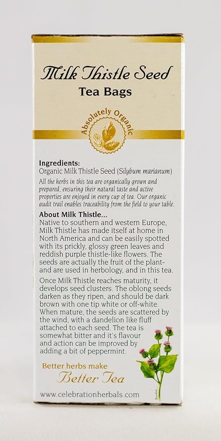 Celebration Herbals Organic Milk Thistle Seed Herbal Tea -- 24 Tea Bags, NET WT.60, 2.11 OZ