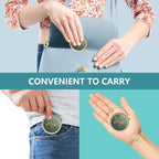Pill Case Pill Box with Mirror Retro 3 Compartment Small Pill Case for Purse or Pocket Bronze Small Roud Pill Box or Vitamins, Fish Oil, Supplements, Pill Containe Travel Gifts（ White Blue Marble）