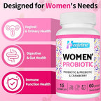 Vaginal Probiotics for Women, 300 Billion CFUs Probiotics for Women, 15-in-1 Womens Probiotic & Prebiotics, for Vaginal, Urinary Tract, PH Balance, Immune, Digestive & Gut, Bloating Health, 60 Caps