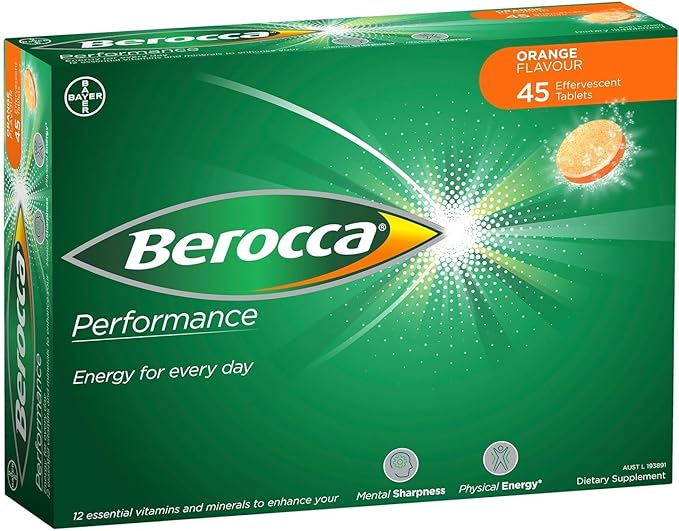 Berocca Orange Effervescent Tablets 45-Count