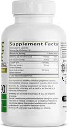 Bronson L-Lysine Defense Immune Support Complex 1500 MG L-Lysine Plus Olive Leaf, Garlic, Vitamin C and Zinc - Non-GMO, 90 Vegetarian Capsules
