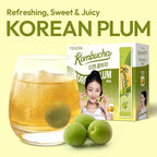 TEAZEN Korean Plum Kombucha Tea, Electrolyte & Hydration Drink Mix, Sugar Free, Live Probiotics & Prebiotics, On-the-Go 30 Packets, 5.29oz