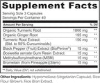 NATURELO Turmeric Curcumin - BioPerine for Better Absorption - Black Pepper, Ginger Root, Curcuminoids - Plant-Based Joint Discomfort Support - 120 Vegan Capsules