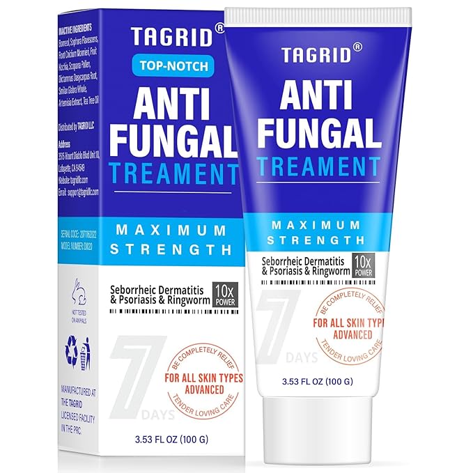 TAGRID Antifungal Cream for Ringworm & Tinea Versicolor, Maximum Strength Antifungal Care for Men & Women, Daily Use for Body Skin, Fast Itch Relief, 100g