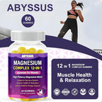 ABYSSUS Magnesium Complex Gummies for Women, Stress & Relaxation Support & Daily Well-Being with 12-in-1 Magnesium & Ashwagandha L-Theanine, 60 Gummies