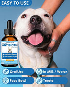 Natural Antibiotics for Dogs - 60ML Dog Antibiotic Drops - Itchy Skin Relief - Allergy Relief - Immune Support - with Organic Natural Ingredients - Bacon Flavor
