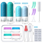 18 Pack Travel Bottles for Toiletries - TSA Approved Silicone Containers, Leak Proof Refillable Liquids Shampoo & Conditioner Essentials