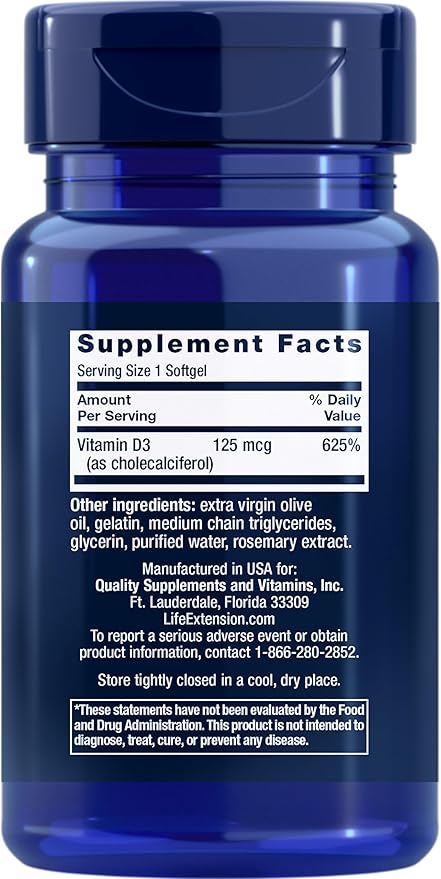 Life Extension Extend-Release Magnesium Prolonged Health Support & Vitamin D3 5000 IU 125 mcg Bone, Brain & Immune Health - 60 Capsules & 60 Softgels