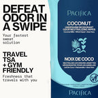 Pacifica Beauty Coconut Milk & Essential Oils Underarm Deodorant Wipes, Helps Remove Odor, Aluminum-Free, Vegan & Cruelty-Free, 30 Wipes (1-Pack)