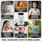 Activated Organic Charcoal Gummies for Kids and Adults, Digestive Health, Gas and Bloat Relief, Detox, Natural Berry Flavor, 60 Count