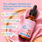 Healthy Petz Collagen for Dogs - Healthy Petz Premium Liquid Collagen for Dogs with ThreeCollagen Types & Hyaluronic Acid, Support for Skin & Joints & Gut & Overall Vitality, 60ml/2floz