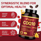 CoQ10-400mg-Softgels with PQQ & Omega 3, Maximum Absorption Coenzyme Q10, Powerful Antioxidant for Heart Health & Energy Production, 120 Count, Non-GMO
