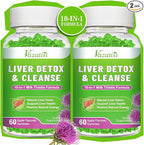 Liver Cleanse Detox Repair Gummies, Milk Thistle Gummies with Artichoke, Dandelion for Liver Support, Vegan & Non-GMO, Gelatin-Free, Apple Flavor 120ct