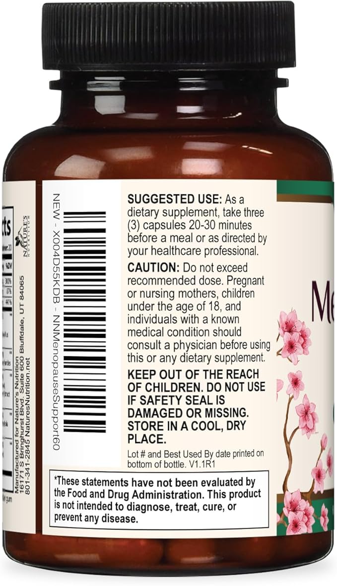 Menopause Supplement for Women - Natural Menopause Relief Support for Mild Hot Flashes & Night Sweats - Best Probiotics for Women, Dong Quai, Black Cohosh, Ashwagandha - Bottled in USA - 60 Capsules