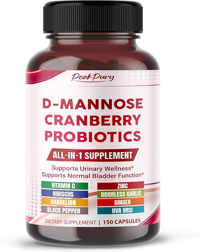 D-Mannose with Cranberry, Probiotics & Uva Ursi – All-in-1 Supplement for Urinary Tract & Bladder Health - 75 Servings