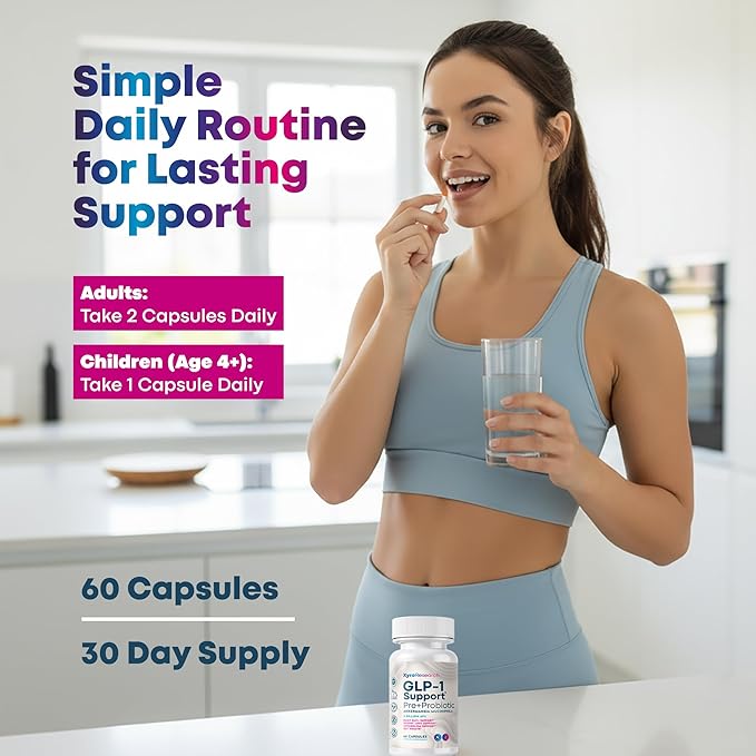 GLP-1 Support Weight Loss Probiotic Supplement - Women Men Natural Appetite Suppressant Metabolism Booster Healthy Gut Support - GLP1 Support for Hunger Control Curb Cravings & Fat Burn