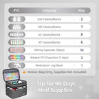 Mancro First Aid Bag Empty with Lockable Zipper, Dual Layers Pill Bottle Organizer Storage for Home, Medication Travel Bag for Pills, Vitamins, Emergency Supplies, Travel, Grey