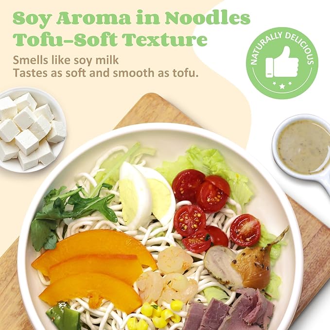 HealSpot Tofu Noodles,High Protein Ramen,Sugar Free Pasta,Low Carb,Low Fat,Low Glycemic,Non GMO,Keto & Plant Based Friendly,Ready to Eat Meals,Made with Pure Soy Milk,Soft,Easy to Digest(6 packs) | Healthy, Light in Taste, Clean Ingredient, Satisfying