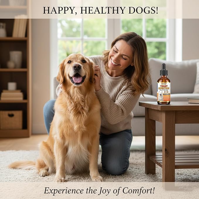 Kivori Yeast Infection Drops for Dogs - Natural Herbal Yeast Drops for Dog Ear, Paw & Skin Itch Relief - All Breeds Anti-Yeast Supplement - 2 fl oz (60ml)