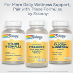 SOLARAY Calcium Magnesium Supplement, Magnesium & Calcium Supplements for Women and Men, 2:1 Ratio, Bone Health & Strength, Vegan, High Absorption, 60-Day Guarantee, 22 Servings, 90 VegCaps