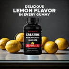 Vitamatic Creatine Gummies 5000mg per Serving Natural Lemon Flavor – 150 Gummies – Creatine Monohydrate for Muscle Strength, Energy & Recovery – Non-GMO, Gluten-Free