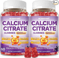 Calcium Citrate Gummies - 1200mg Calcium Gummies Supplements for Women & Men with Vitamin D3, K2, Magnesium, Zinc High Absorption for Bone, Muscle & Immune Support, Grape Flavor, 120 Count