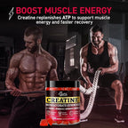 Creatine Gummies for Men & Women, Creatine Monohydrate Gummies, 5g Creatine per Serving, Gluten Free, Vegan Friendly, Strawberry Flavor, 120 Count