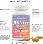 Jointly for WOMEN – All-in-one Joint Bone & Cartilage Supplement – Glucosamine Chondroitin MSM Turmeric Boswellia Collagen Vitamin D Calcium Hyaluronic Acid Magnesium & Isoflavones – 120 Capsules