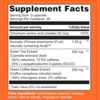 Metavo Advanced Weight Support – Natural Diet Supplements with Essential Nutrients for Promoting Wellness, Enriched with Avocados, Green Tea, Chromium & Green Coffee, 90 Easy-to-Swallow Diet Pills