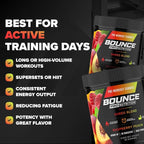 Bounce Pro Shred Blend Pre Workout Gummies – Raspberry Peach – 50 Vegan Gummies with Caffeine, Ashwagandha & L-Theanine for Energy, Focus & Endurance (50 Count (Pack of 1), Raspberry Peach)