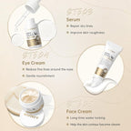 Snail Skin Care Set with Red Ginseng - 5PCS Korean Skin Care Set with Facial Cleanser, Toner, Serum, Eye Cream & Face Cream - Moisturizing and Smoothing Skin - Skincare Gifts for Women Teen Girls