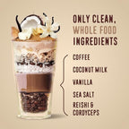 FlavCity All in One Protein Shake Powder, Vanilla Latte - 60mg Caffeine + Collagen Peptides, Reishi & Cordyceps - Focus, Skin, Hair & Joint Support - 100% Grass Fed Whey, 20 Servings