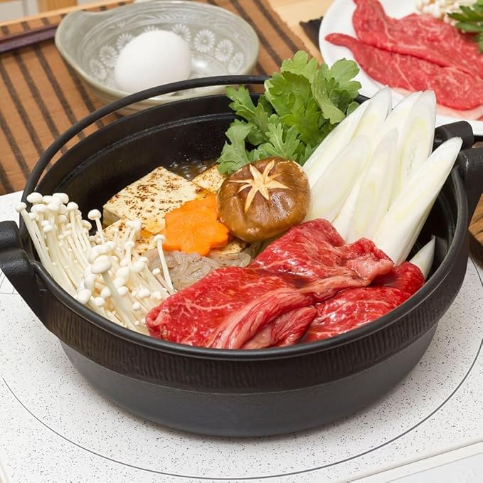 Ikenaga Ironware Nambu Ironware Sukiyaki Pot, Induction & Gas Fire, Made in Japan, Iron Pot, Stir-fry Food, Iron Supplement, 10.2 inches (26 cm), Sukiyaki, Irodori