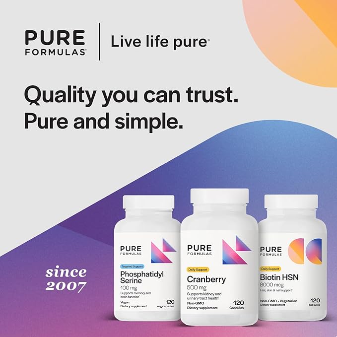PureFormulas Cranberry 500 mg - Supports Kidney and Urinary Tract Health - Antioxidant Supplement for Immune Protection and Cellular Health - Cranberry Pills for Women & Men - Non-GMO - 120 Capsules