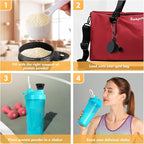 2 Pack Protein Powder Funnel, Portable Protein Powder Keychain, 50ml Protein Powder Holder, Protein Powder Container for Workouts, Fitness and Traveling