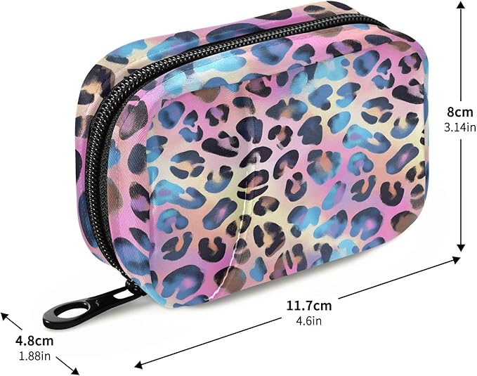 Leopard Weekly Medicine Pill Organizer Travel Pill Case Box Holder Container Small for Vitamin Supplement