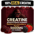 Creatine Monohydrate Gummies 5g Sugar Free Creatine with Vitamin B12 and L-Taurine | Muscle Growth for Men and Women | Low Calorie Formula 120 Gummies for 30 Servings, Mixed Berry