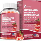 Ultra Methylated Vitamin B Complex Sugar Free Gummies - All B Vitamins + Vitamin C D3 K2 Ashwagandha Magnesium Omega 3 CoQ10 for Women Men - Methyl Vitamin B12, Methylfolate, B1, B2, B3, B5, B6, B7 B9