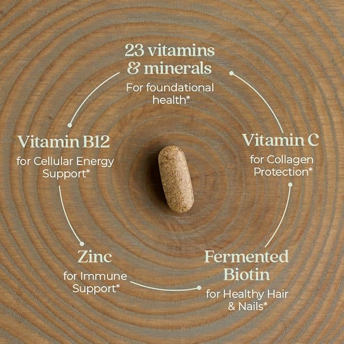 New Chapter Women’s Multivitamin, Iron, B6, B12, Biotin for Hair Growth, D3, VIT C, Zinc for Immune & Stress Support, Gentle on an Empty Stomach, One Daily, Non-GMO, Gluten-Free, 18+, 48 Tablets
