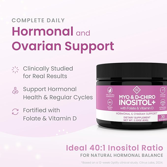 Premium Inositol Supplement - Myo-Inositol and D-Chiro Inositol Powder Plus Folate and Vitamin D - Ideal 40:1 Ratio - Hormone Balance & Healthy Ovarian Support for Women - Vitamin B8 - 30 Day Supply