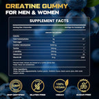 Creatine Gummies for Men & Women, 5-in-1 Complex with Taurine, L-Carnitine, Vitamin B12 & B6 Support Muscle, Strength & Recovery, 5g Creatine Monohydrate Gummies Post & Pre Workout Supplements, 120 Ct