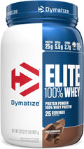 Dymatize Elite 100% Whey Protein Powder, Chocolate, 25g of Protein, 5.5g BCAAs, Less Than 140 Cal., Gluten Free, 3g Carb, 2g Sugar, 3g Fat (25 Servings)