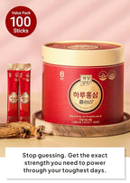 Korean Food Korean Red Ginseng One Day Plus Stick, Traditional Ginseng Liquid Drink, 33.8 fl oz Total (0.34 fl oz / 10 mL x 100 Sticks), Individually Wrapped, Premium Gift Set