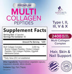 Multi Collagen Pills 2400 mg Per Serving - Advanced Types I, II, III, V, X - Hydrolyzed Multi Collagen Peptides Pills Supplement for Women & Men - Hair, Skin, & Nail Support Supplements - 240 Capsules