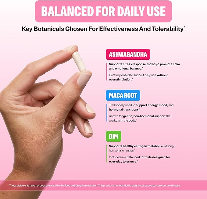 Hormone Harmony for Women – Natural Hormonal Balance Support for Menopause & Perimenopause – Hot Flashes, Mood Swings, Cravings, Bloating Relief – 60 Capsules