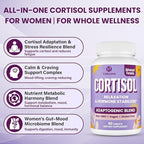 Cortisol Supplements for Women, 16 IN 1 Cortisol Detox for Women, with Magnesium, Ashwagandha, L-Theanine & Probiotics, Cortisol Reducer Manager for Hormone Balance, Mood & Digestion, 90 Tablets