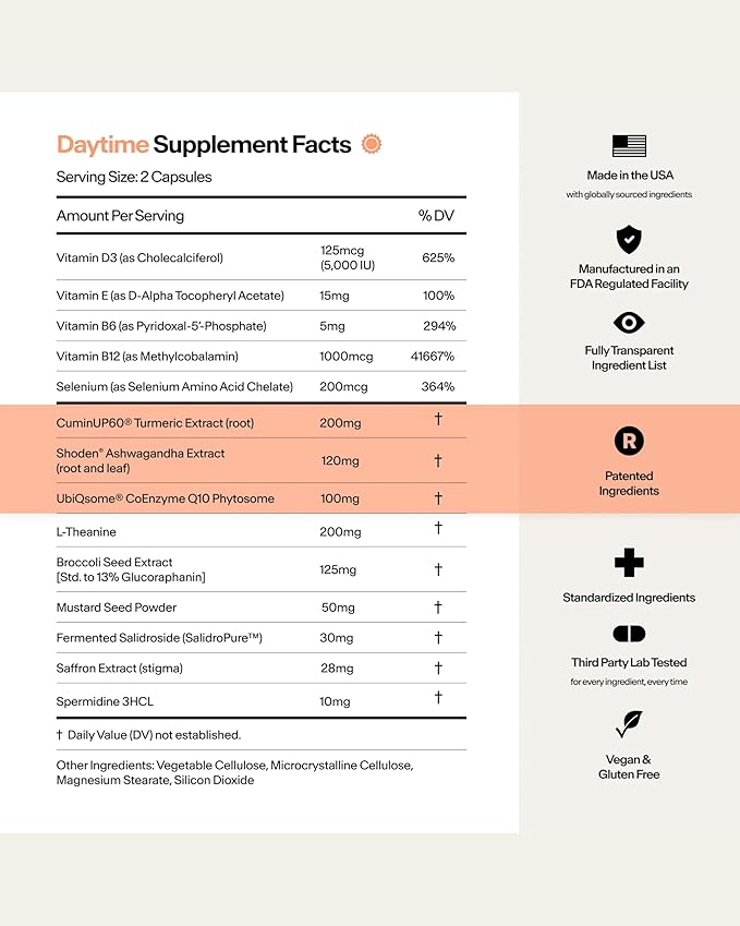 Stasis Day & Night Supplement Set for Men & Women with L Theanine, Ashwagandha, Magnesium, Melatonin & CoQ10, Energy & Focus Support Capsules, Vegan, 50 Servings, 25 Day & 25 Night, 1 Month Supply