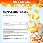 softbear Potassium Citrate 1000mg, Sugar Free Potassium Gummies for Adults Support Leg Cramps & Muscle Health High Potency Potassium Supplement Gummies Orange Flavor 60 Count