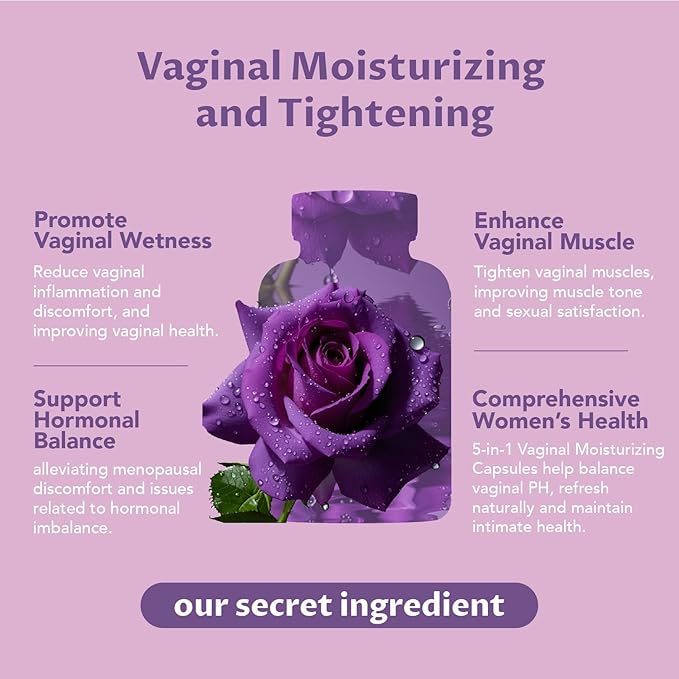 2 Packs Vaginal Tightening Capsules for Women – Kacip Fatimah, Manjakani & Slippery Elm – Support pH Balance, Vaginal Moisture & Elasticity – 120 Vegan Capsules
